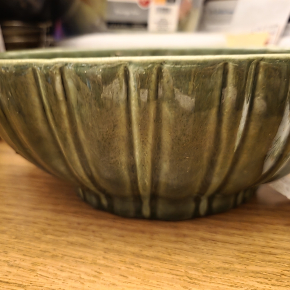 Haeger Olive Green Ceramic Planter